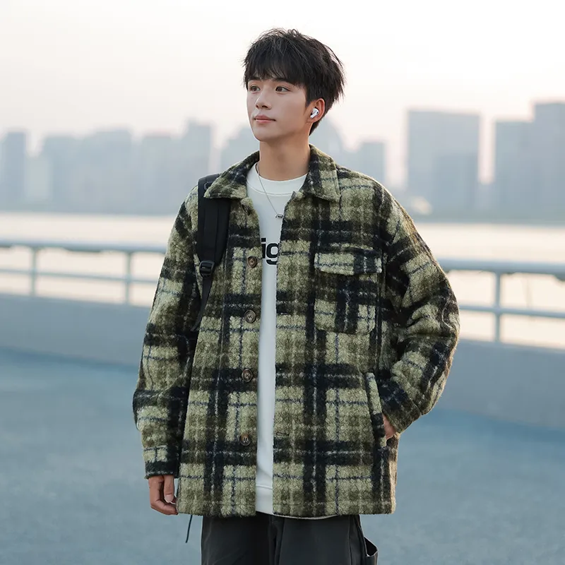 PEIMENG Jackets Coats Unisex Dark Army Green-5