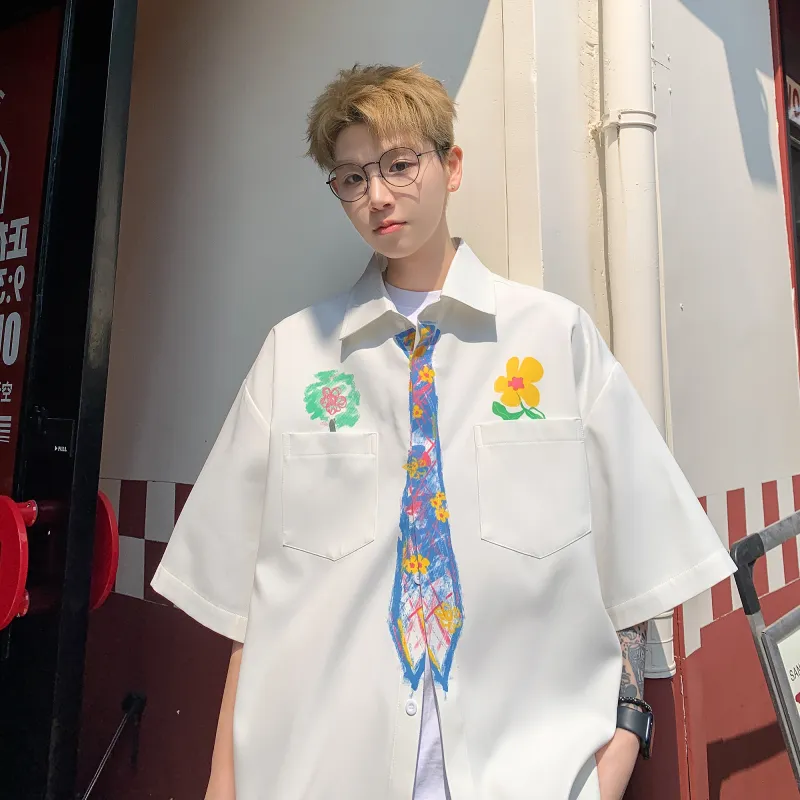 PEIMENG Shirts Unisex White-3