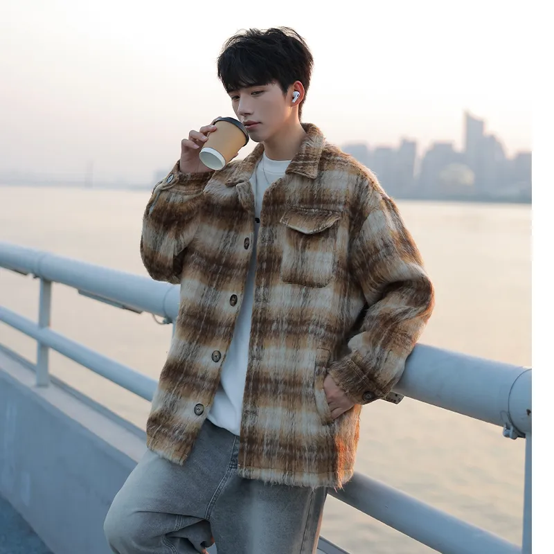 PEIMENG Jackets Coats Unisex Brown-4