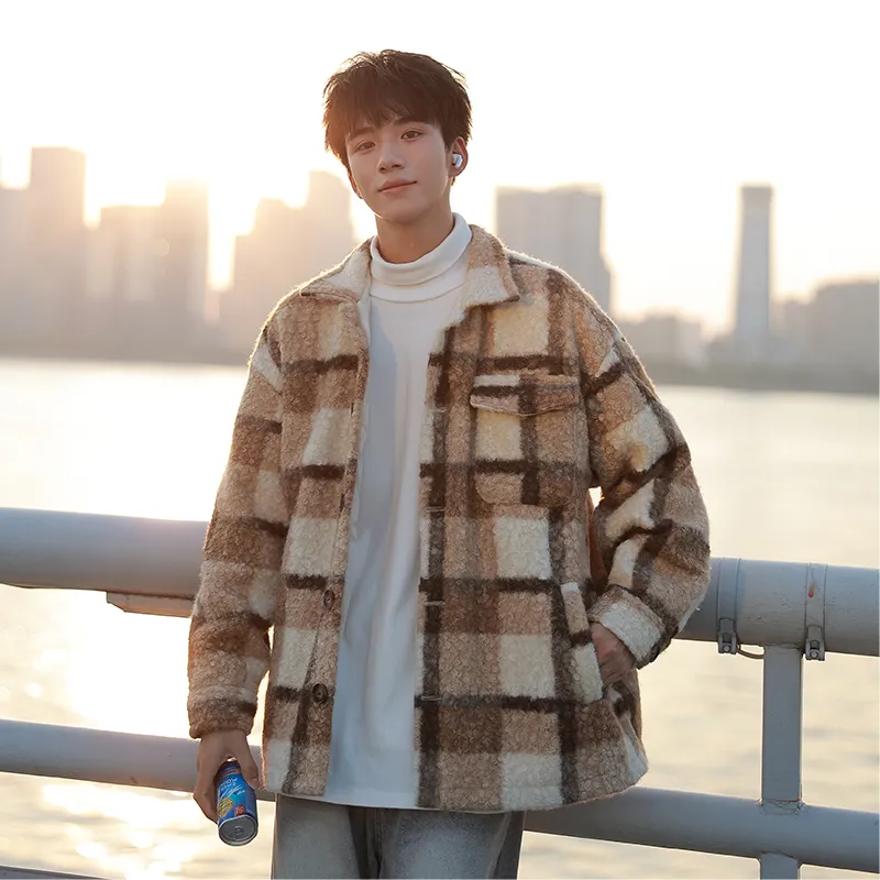 PEIMENG Jackets Coats Unisex Brown-6