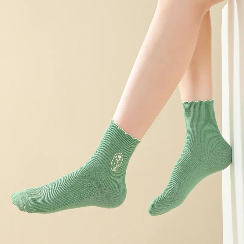 JUNEROSE Mid Calf Socks Women's 4 Pack Multicolor-3