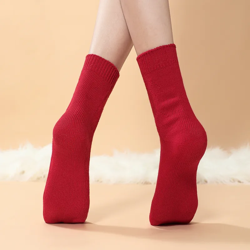 JUNEROSE Mid Calf Socks Women's 3 Pack Red-2