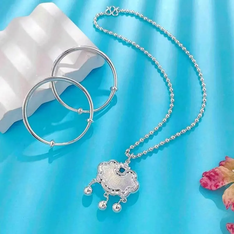 Zhi Yu Yun Xiang S 999 Fine Silver Bangles Kids'-1