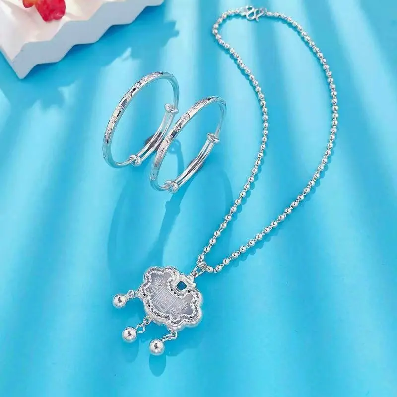 Zhi Yu Yun Xiang S 999 Fine Silver Bangles Kids'-2