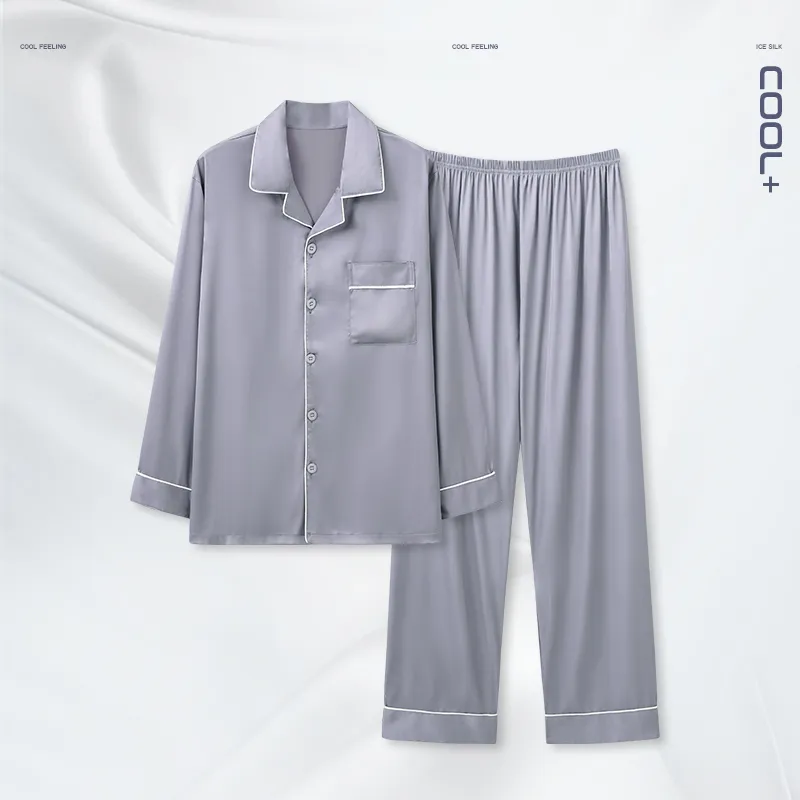 Ordifen Pajama Set Men's Bright Gray-3