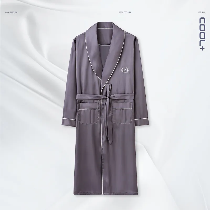 Ordifen Pajama Robe Men's Black-4