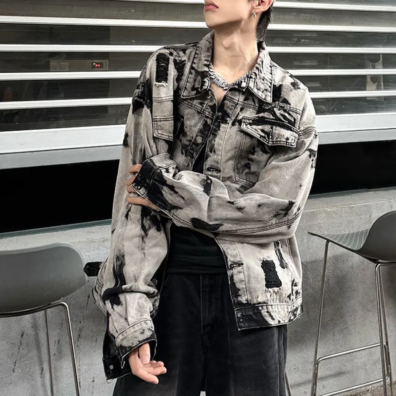 H.V.G.A Denim Jacket Unisex Black Gray Color-3