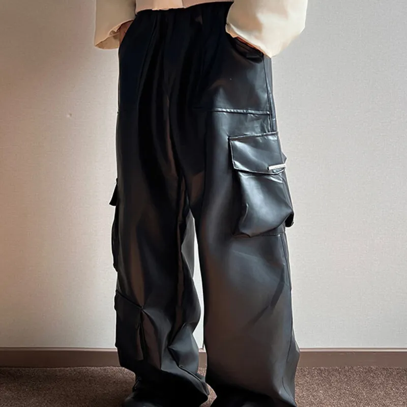 WELTER EXPERIMENT Leather Pants Unisex Black-11