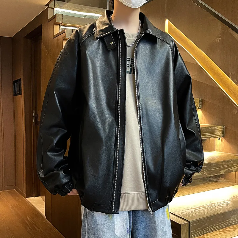 H.V.G.A Leather Jacket Unisex Black-3
