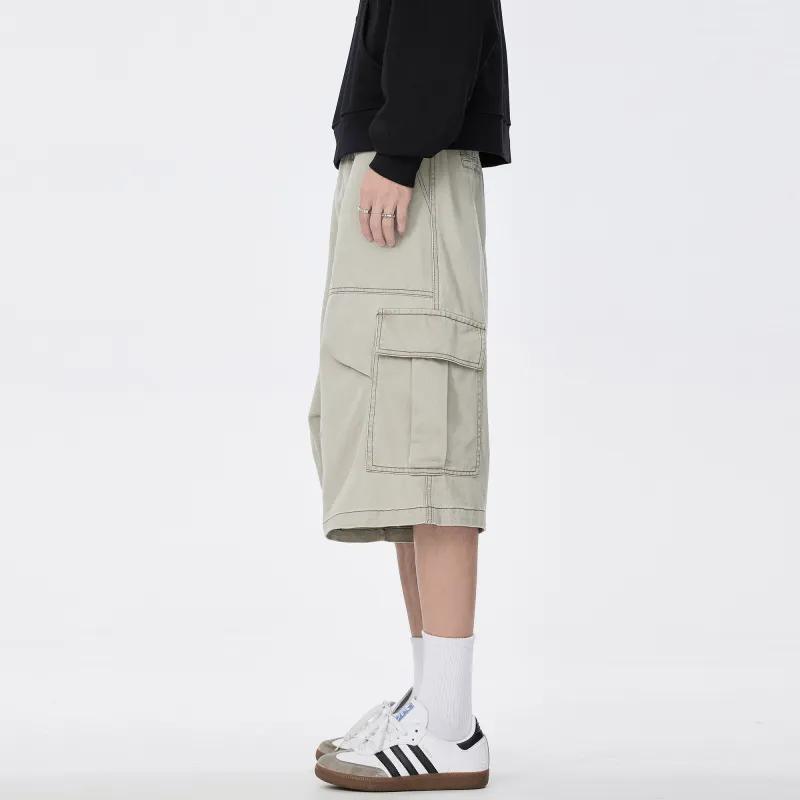H.V.G.A Cargo Shorts Unisex Ivory White-2