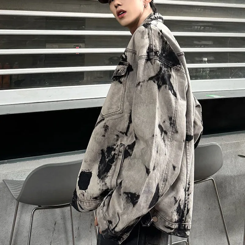 H.V.G.A Denim Jacket Unisex Black Gray Color-4