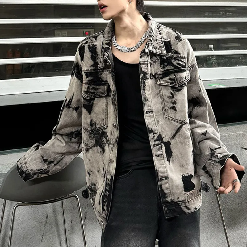 H.V.G.A Denim Jacket Unisex Black Gray Color-2