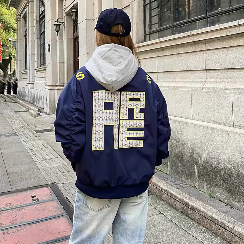 H.V.G.A Jackets Coats Unisex Navy Blue-1