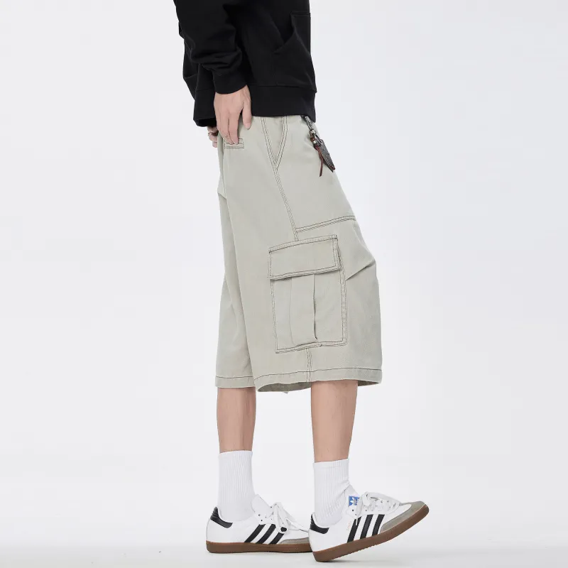 H.V.G.A Cargo Shorts Unisex Ivory White-6