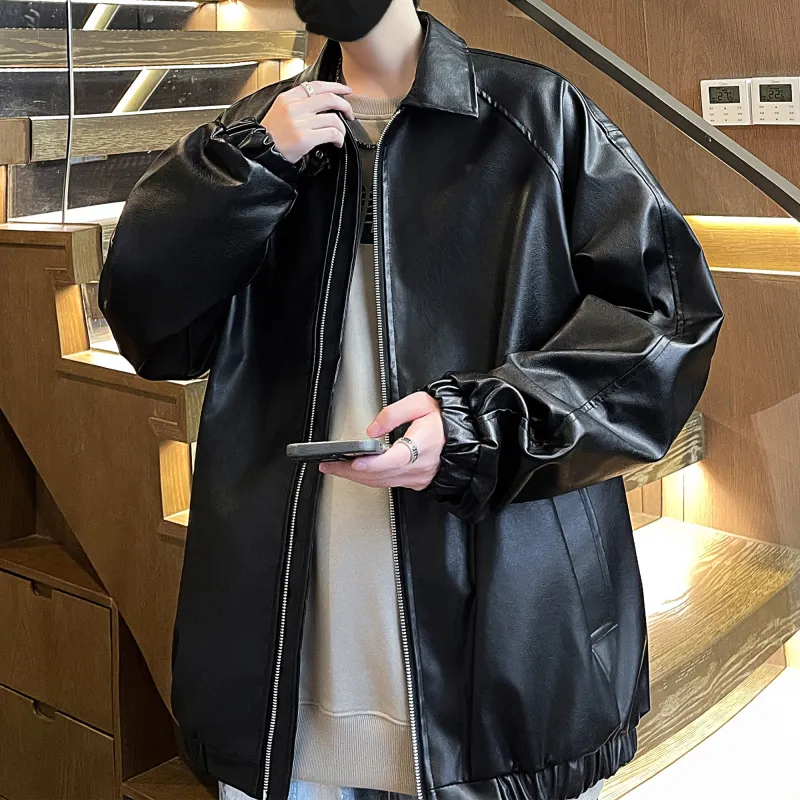 H.V.G.A Leather Jacket Unisex Black-4