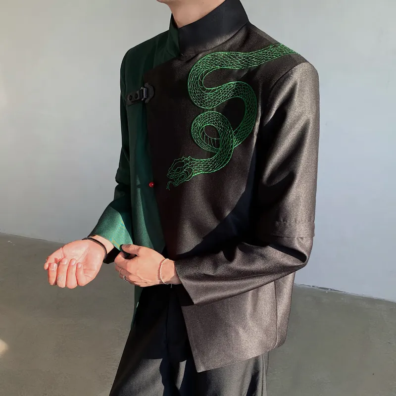 H.V.G.A Business Suit Unisex Black Plus Green-4
