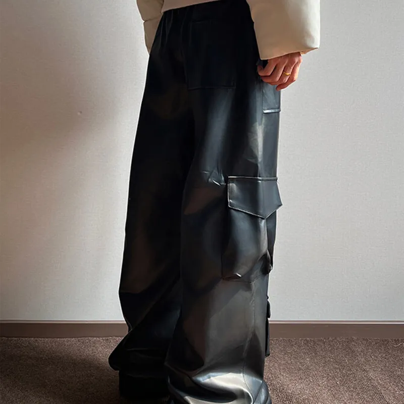 WELTER EXPERIMENT Leather Pants Unisex Black-12