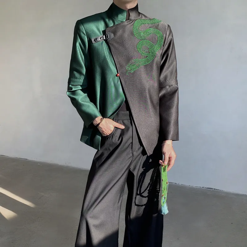 H.V.G.A Business Suit Unisex Black Plus Green-2