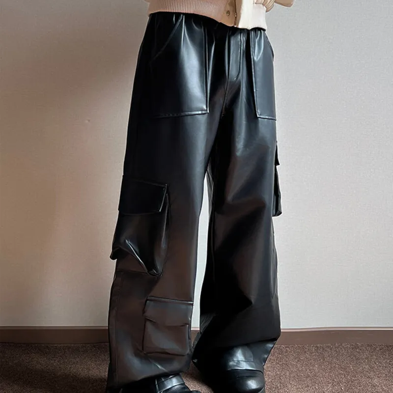 WELTER EXPERIMENT Leather Pants Unisex Black-9