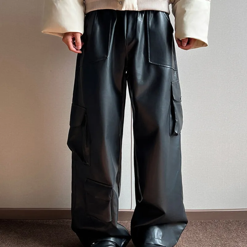 WELTER EXPERIMENT Leather Pants Unisex Black-10