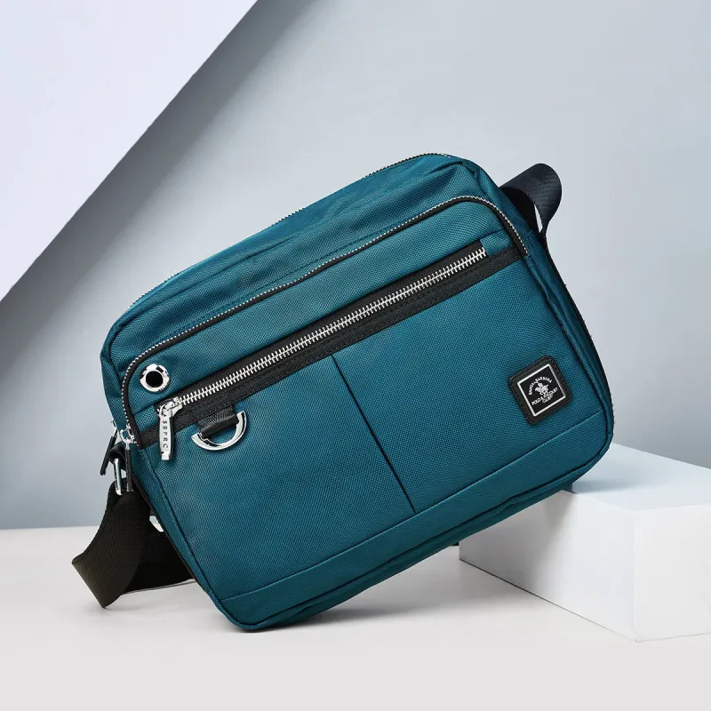 SANTA BARBARA POLO & RACQUET CLUB Fabric Shoulder Bag, Crossbody Bag Regular Men's Multicolor-8