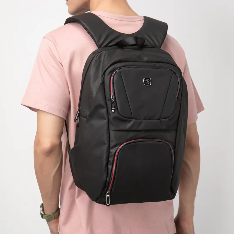 SANTA BARBARA POLO & RACQUET CLUB Fabric Backpack Regular Men's Black Red-4