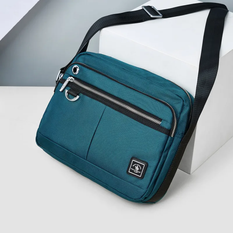 SANTA BARBARA POLO & RACQUET CLUB Fabric Shoulder Bag, Crossbody Bag Regular Men's Multicolor-9