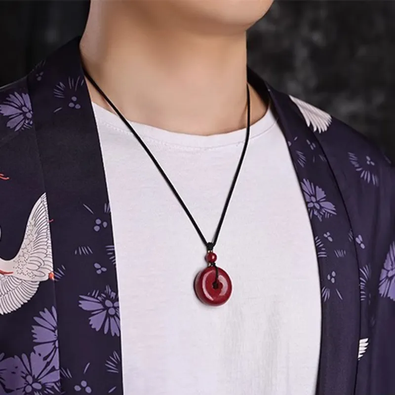 Moon Jewelry Reconstructed Cinnabar Necklaces Unisex-44