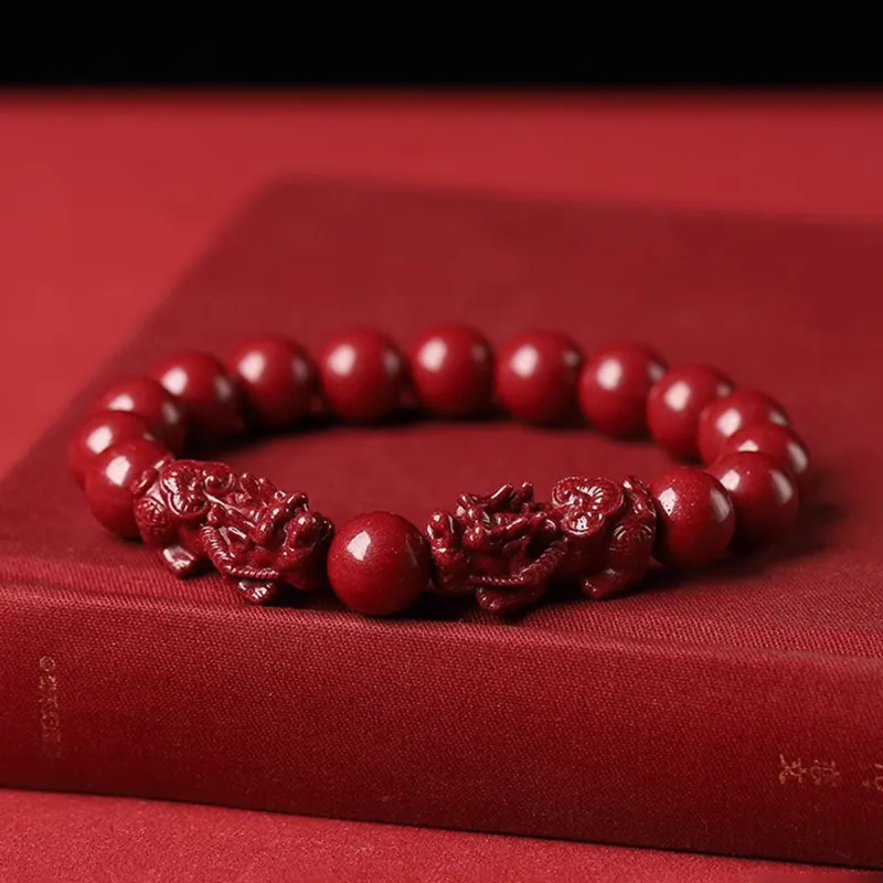 Moon Jewelry Reconstructed Cinnabar Bracelets Unisex-9