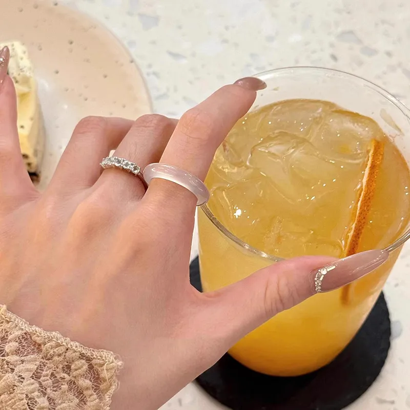 Moon Jewelry Agate Jade Rings Unisex-3