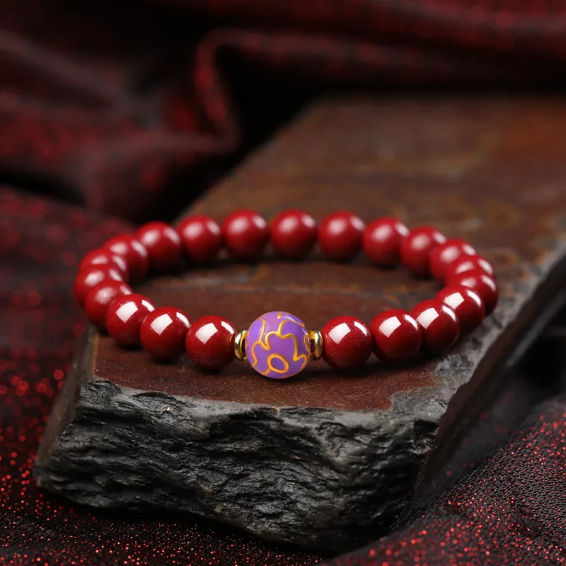 Moon Jewelry Reconstructed Cinnabar Bracelets Unisex-39