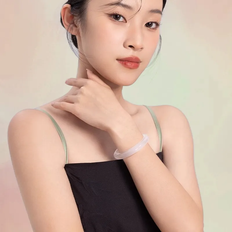Moon Jewelry Natural Chalcedony Jade Bangles Unisex-5
