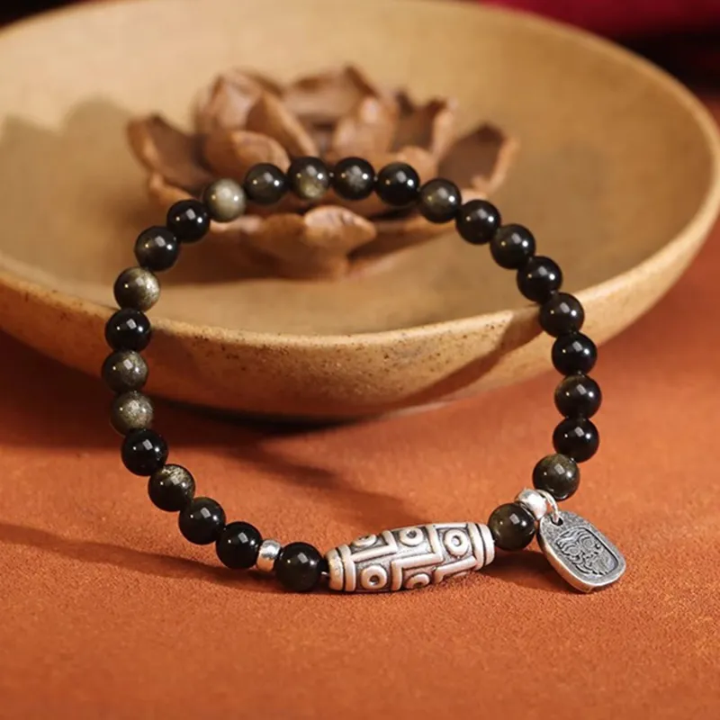 Moon Jewelry Obsidian Bracelets Unisex-2
