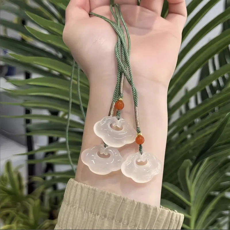 Moon Jewelry Agate Jade Necklaces Unisex-1