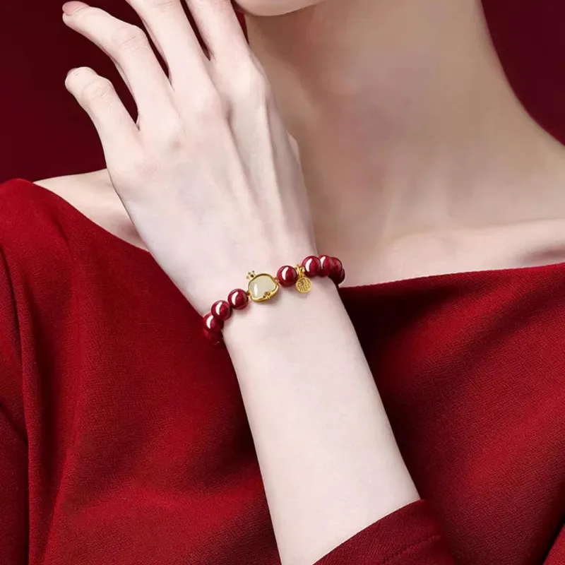 Moon Jewelry Cinnabar Bracelets Unisex-40