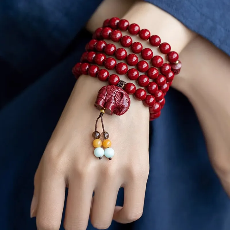 Moon Jewelry Reconstructed Cinnabar Bracelets Unisex-2