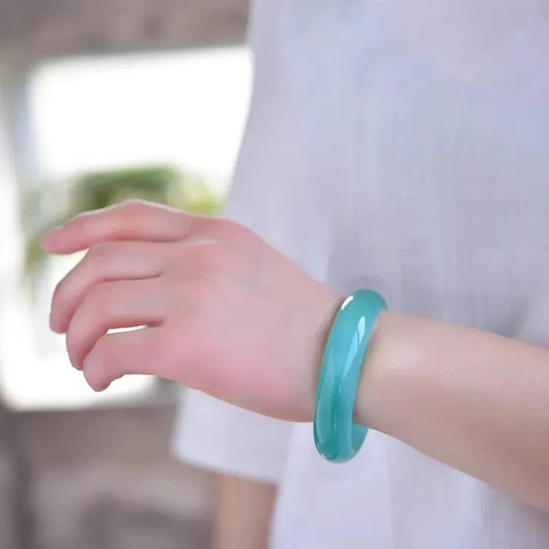Moon Jewelry Glass Cat Eye Jade Bangles Unisex-4