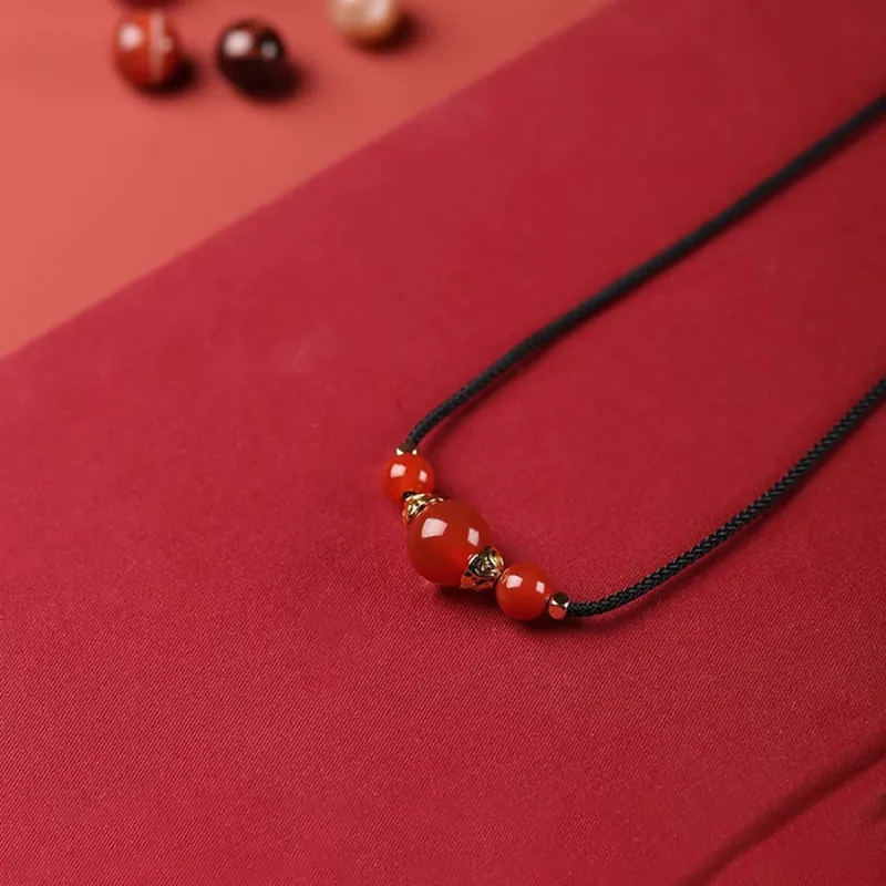 Moon Jewelry Agate Necklaces Unisex-24