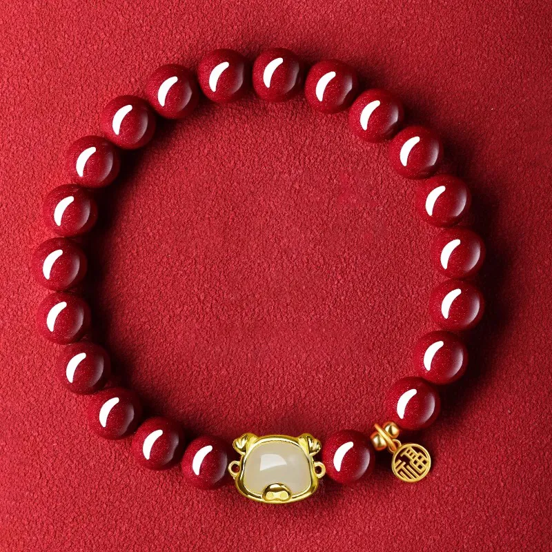 Moon Jewelry Cinnabar Bracelets Unisex-52