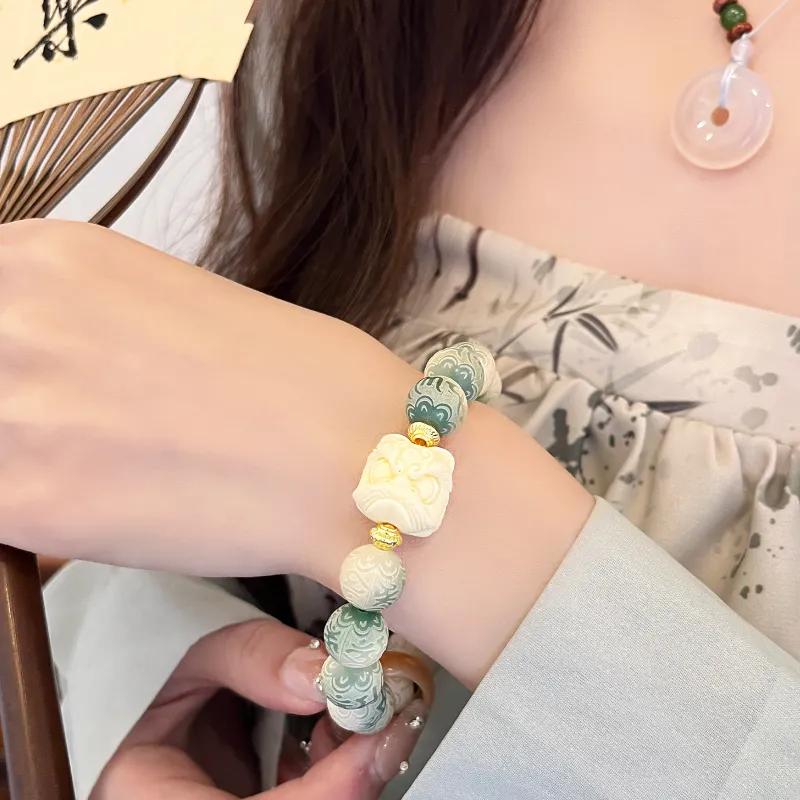 There Is You In The Long World White Jade Bodhi Bracelets Unisex-17