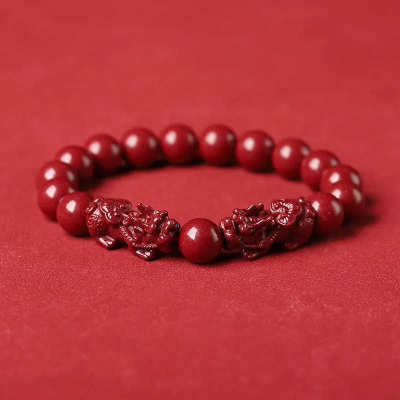 Moon Jewelry Reconstructed Cinnabar Bracelets Unisex-7