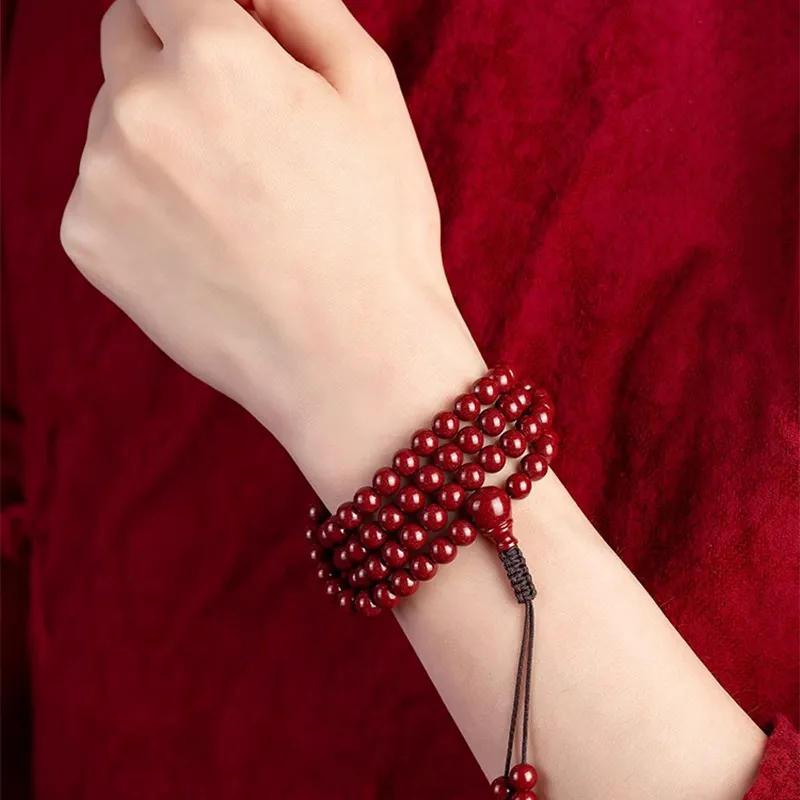 Moon Jewelry Reconstructed Cinnabar Bracelets Unisex-3