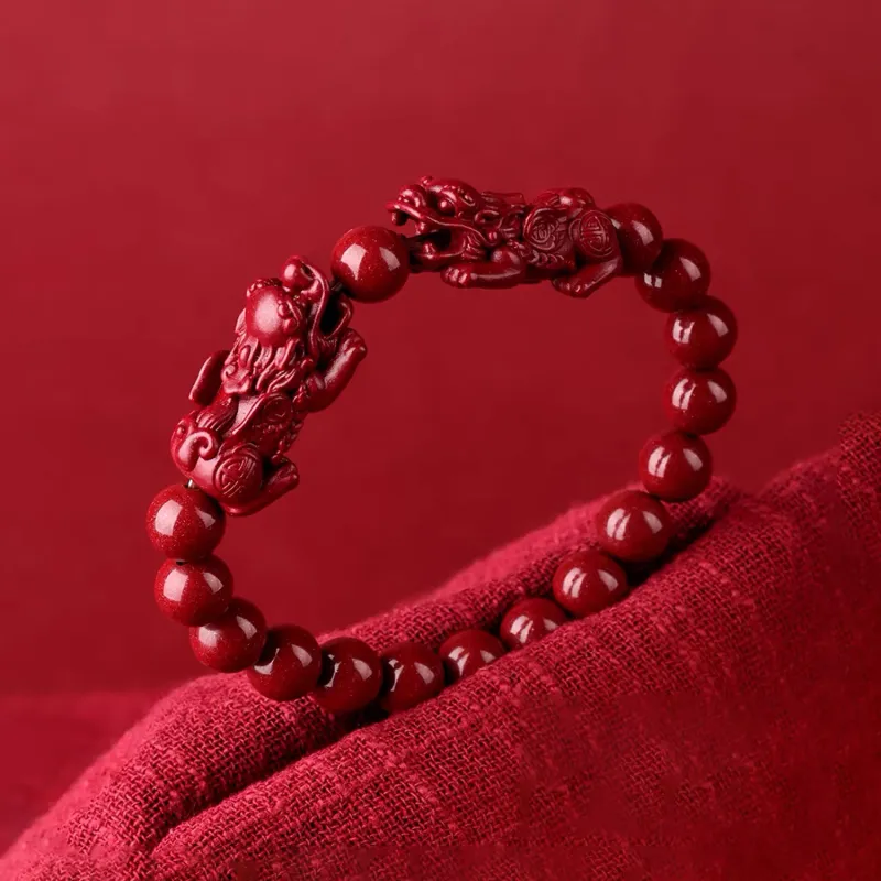 Moon Jewelry Reconstructed Cinnabar Bracelets Unisex-5