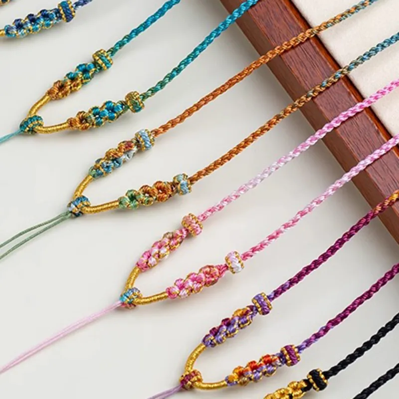 Moon Jewelry Braided String Necklaces Unisex-2