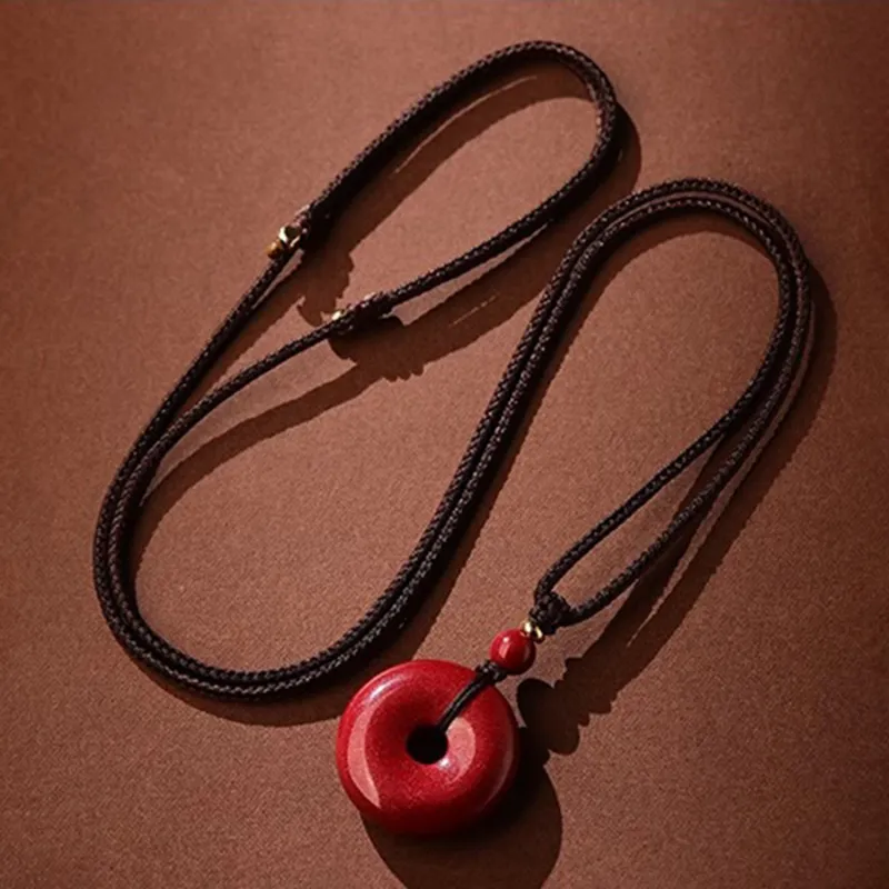 Moon Jewelry Reconstructed Cinnabar Necklaces Unisex-40
