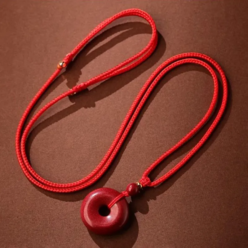 Moon Jewelry Reconstructed Cinnabar Necklaces Unisex-28
