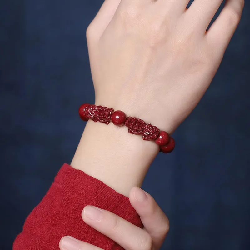 Moon Jewelry Reconstructed Cinnabar Bracelets Unisex-2