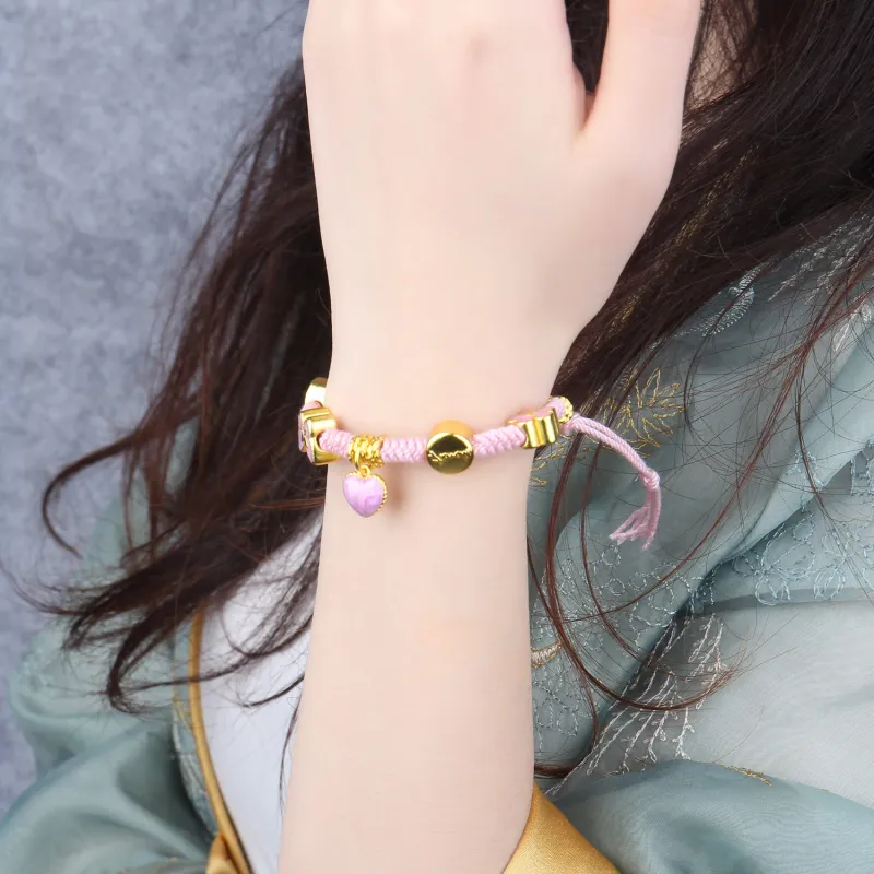 Moon Jewelry Alloy Bracelets Unisex Pink-4