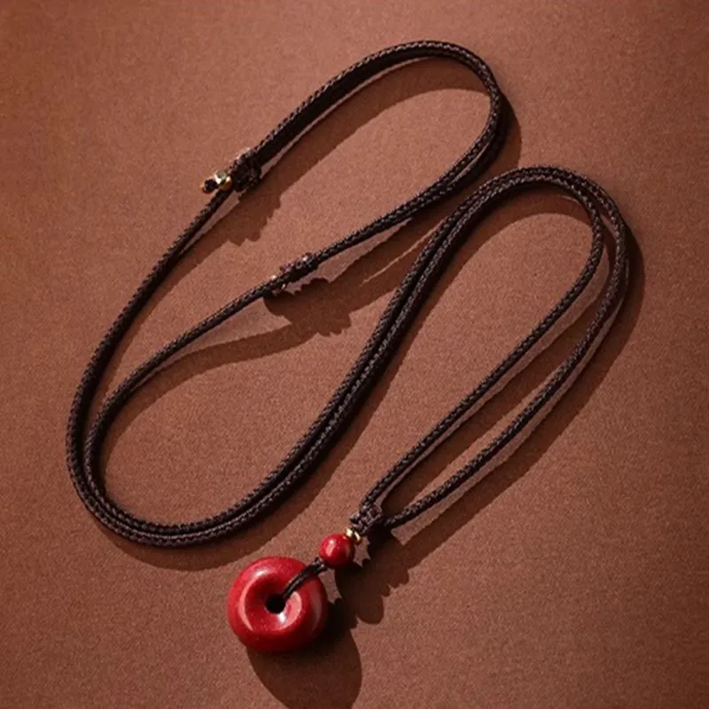 Moon Jewelry Reconstructed Cinnabar Necklaces Unisex-9