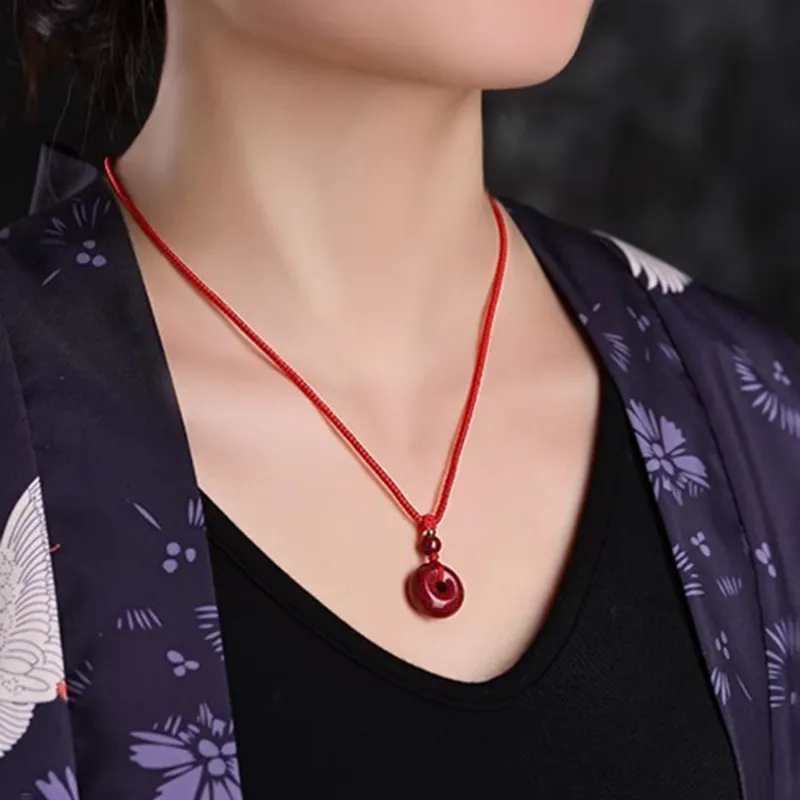 Moon Jewelry Reconstructed Cinnabar Necklaces Unisex-6